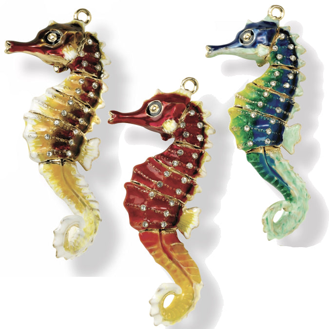 Deep Sea Articulated Seahorse Ornament Set - Nautical Luxuries