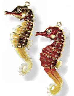 Deep Sea Articulated Seahorse Ornament Set - Nautical Luxuries