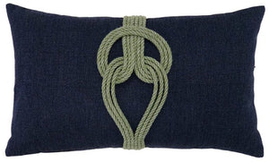 Sage Knotted Sunbrella® Outdoor Lumbar Pillow - Nautical Luxuries