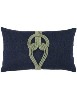 Sage Knotted Sunbrella® Outdoor Lumbar Pillow - Nautical Luxuries