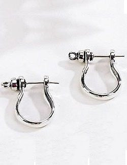 Sterling Silver Shackle Earrings - Nautical Luxuries