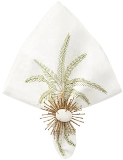 Tropical Palm Embroidered Napkin Sets - Nautical Luxuries